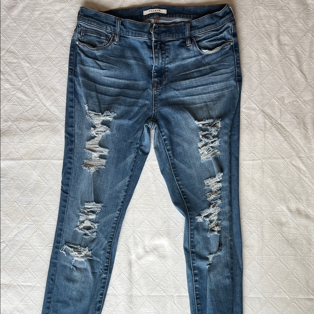 PacSun Blue Distressed Skinny Jeans